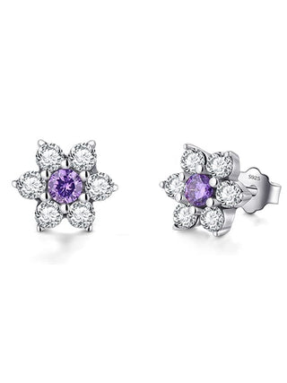 AMETHYST FLOWER EARRINGS