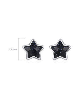 BLUE SANDSTONE STAR EARRINGS