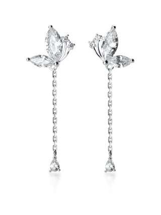 CRYSTAL HALF BUTTERFLY DROP EARRINGS