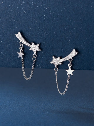 PAVÉ SHOOTING STAR CHAIN EARRINGS