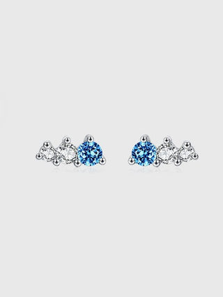 SMALL BLUE AND CLEAR CRYSTAL EARRINGS