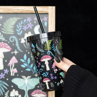 the-geordie-witch-gifts-Dark-Forest-Print-Plastic-Tumbler-with-Straw
