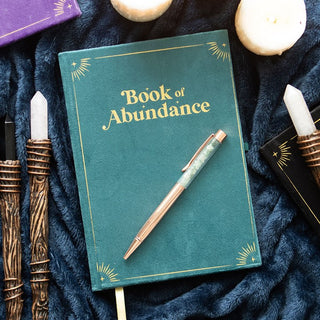 The-geordie-witch-wands-and-witches-Book-of-abundance-Journal-with-aventurine-Crystal-Pen