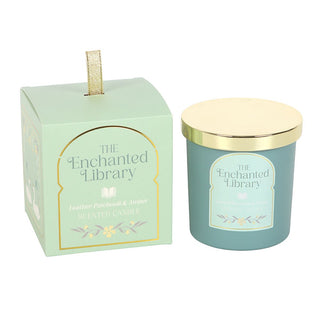 The-geordie-witch-the-book-club-The-Enchanted-Library-Leather-Patchouli-Amber-Candle