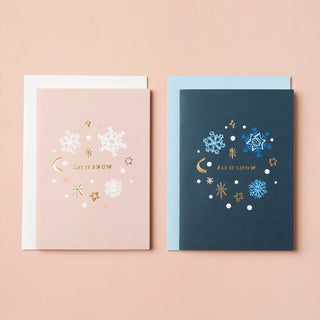 LET IT SNOW HOLIDAY CARD - BLUE