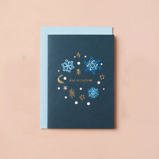 LET IT SNOW HOLIDAY CARD - BLUE