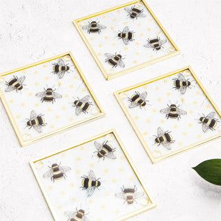 GLASS BEE COASTERS