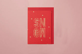 SNOW - TYPOGRAPHIC CHRISTMAS CARD - RED