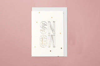 SNOW - TYPOGRAPHIC CHRISTMAS CARD - WHITE