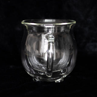 CLEAR DOUBLE WALLED GLASS CAULDRON MUG