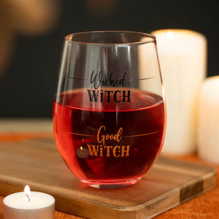 WICKED WITCH STEMLESS WINE GLASS